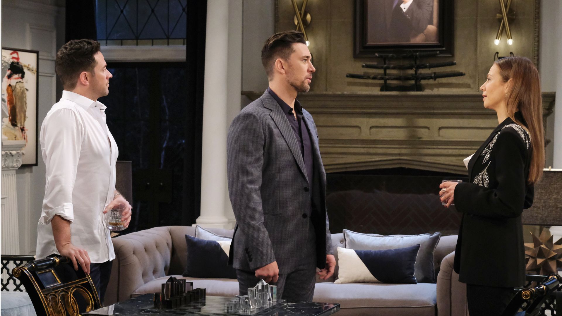 Tamara Braun, here as Days of our Lives&#039; Ava, with Brandon Barash (ex-Stefan/ex-Jake) and Billy Flynn (Chad; now, Cane, Y&amp;R), joins The Young and the Restless | Image: JPI