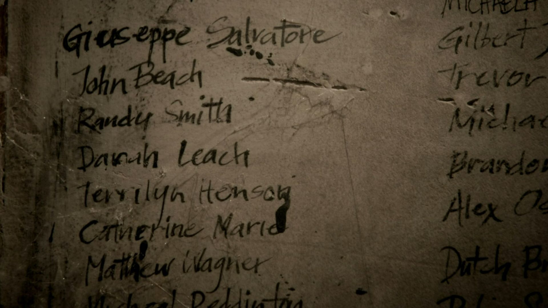 Stefan Salvatore&#039;s &quot;wall of victims&quot; in The Vampire Diaries (Image Via: Prime Video)