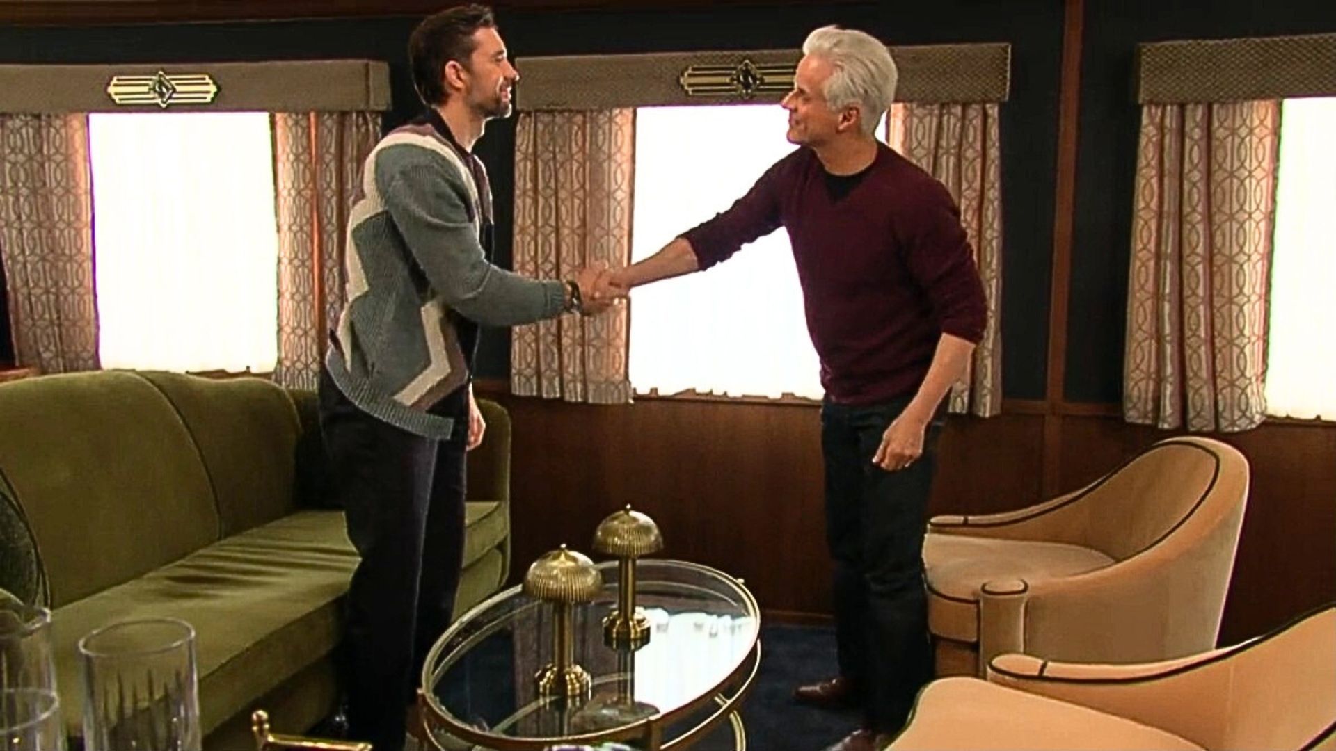 Michael and Cane sealed Michael&#039;s new job with a handshake on The Young and the Restless | Image: CBS