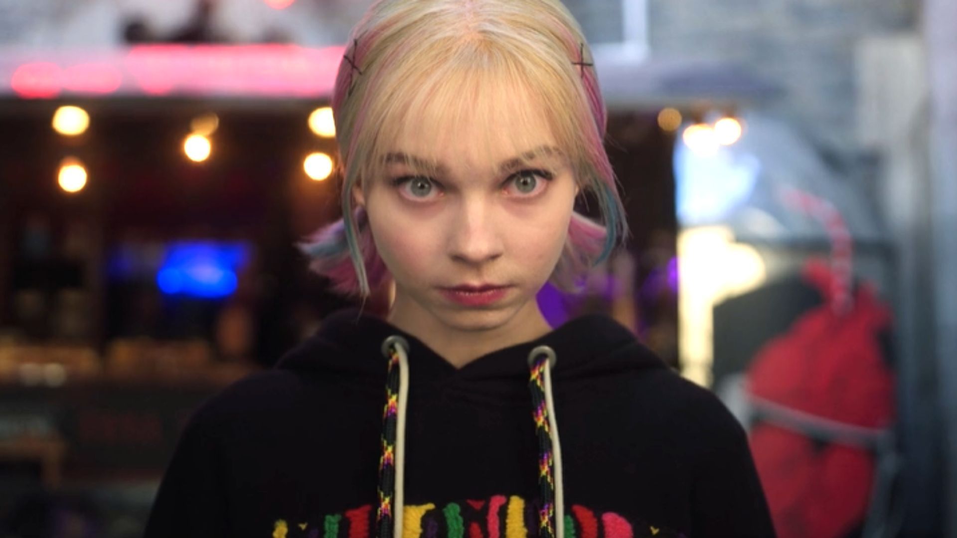 Wednesday in Enid&#039;s body (Image via Netflix)