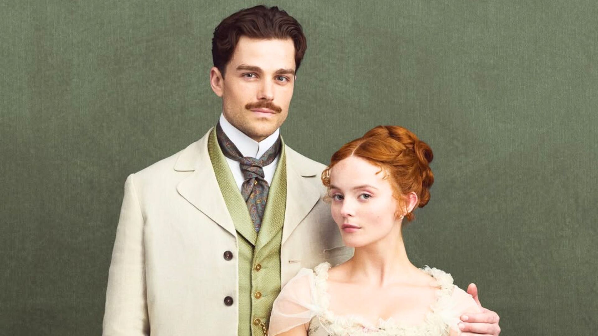 Joshua Orpin and Millie Gibson in The Forsytes | Image via Instagram: masterpiecepbs