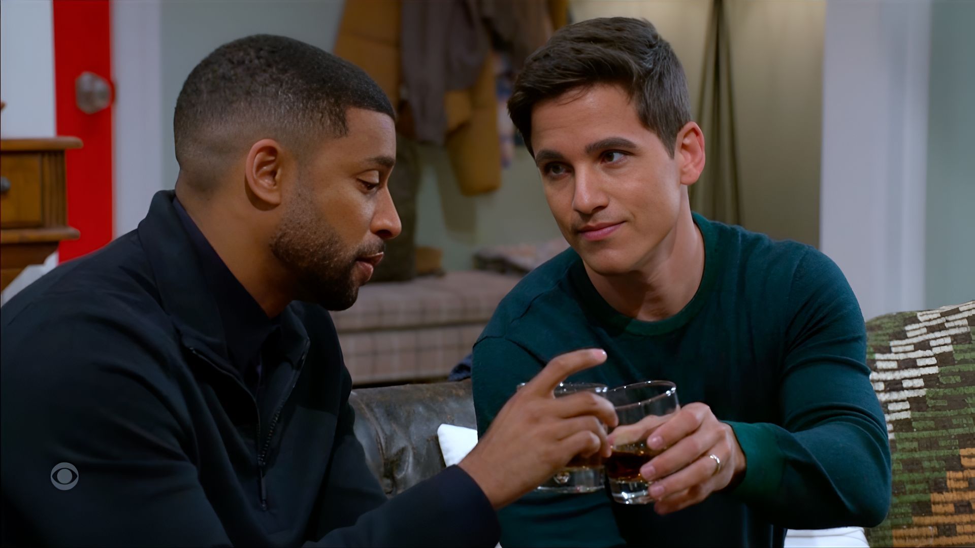 Backstreet boys Martin and Smitty were totally in sync about Samantha trying to go all the way with Nathan on Beyond the Gates | Image: CBS