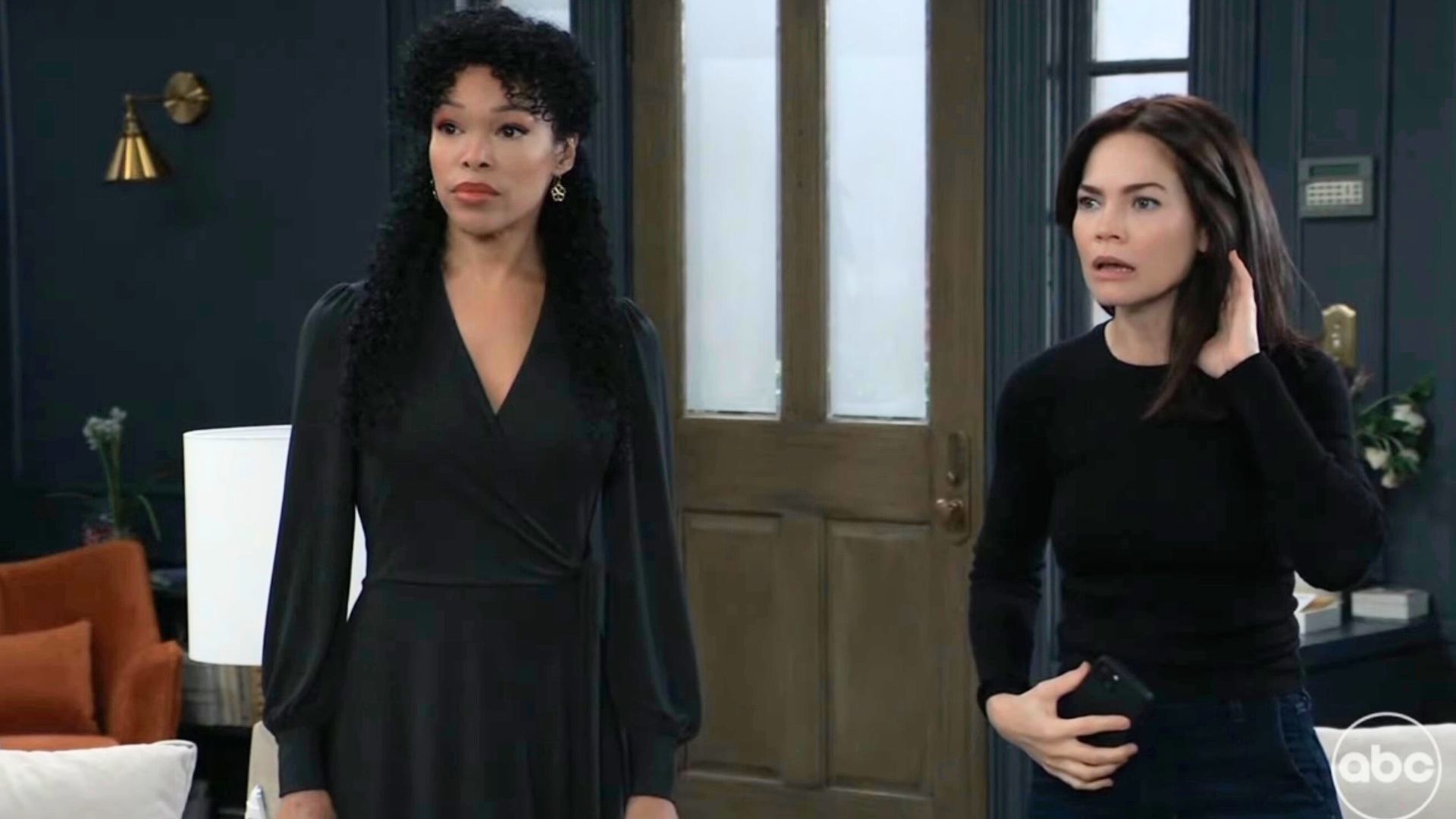 Portia and Elizabeth are shocked on General Hospital | Image: ABC