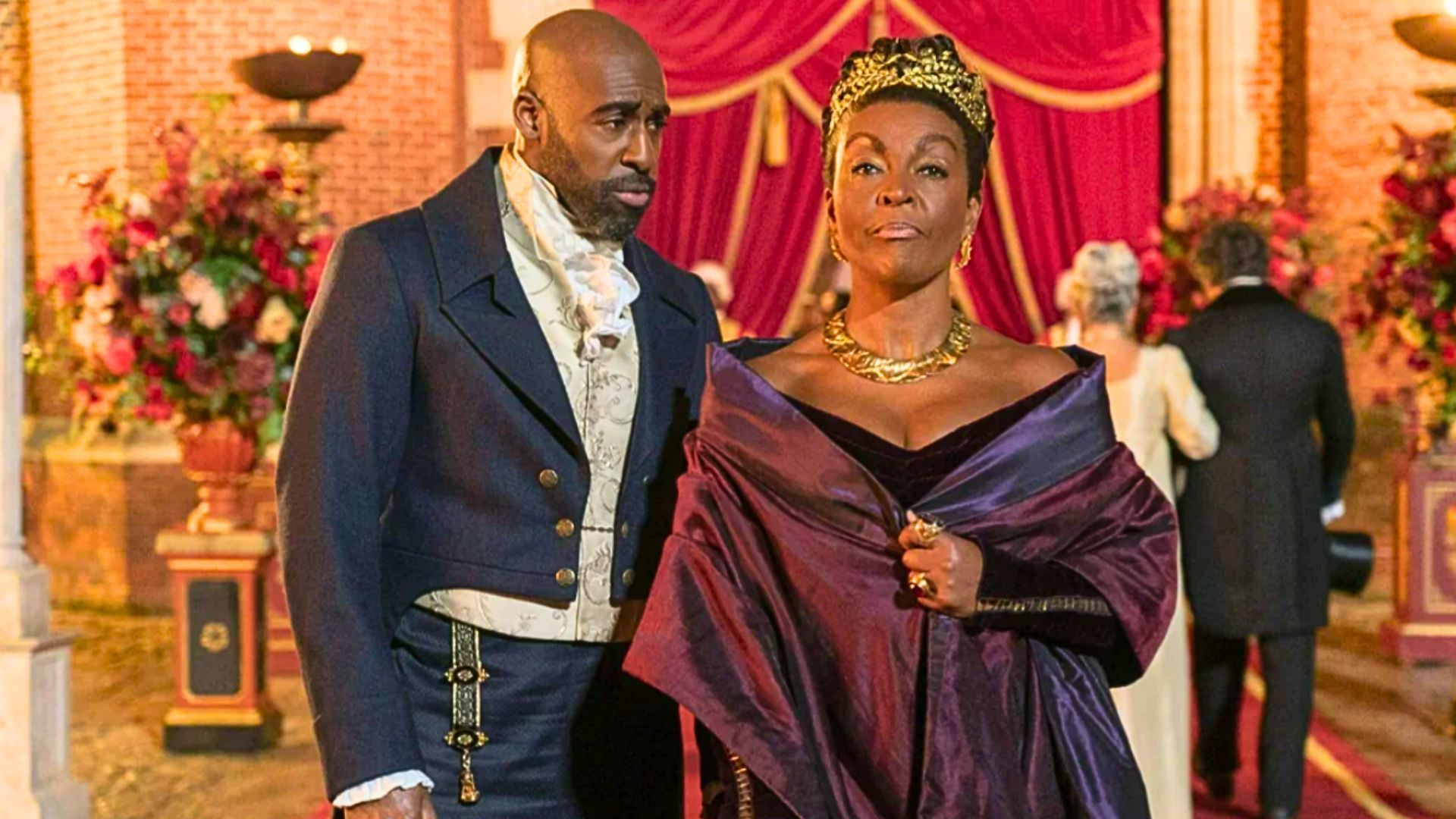 Daniel Francis and Adjoa Andoh in Bridgerton (Image via Netflix)
