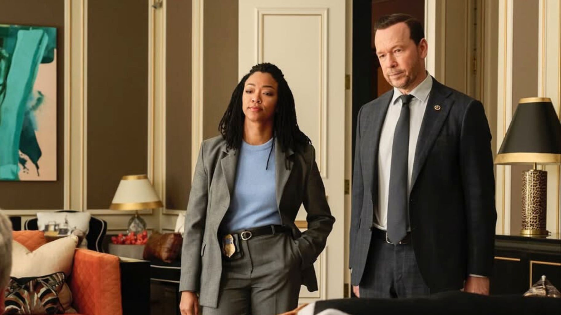 Sonequa Martin-Green and Donnie Wahlberg in Boston Blue | Image via Instagram: bostonbluecbs