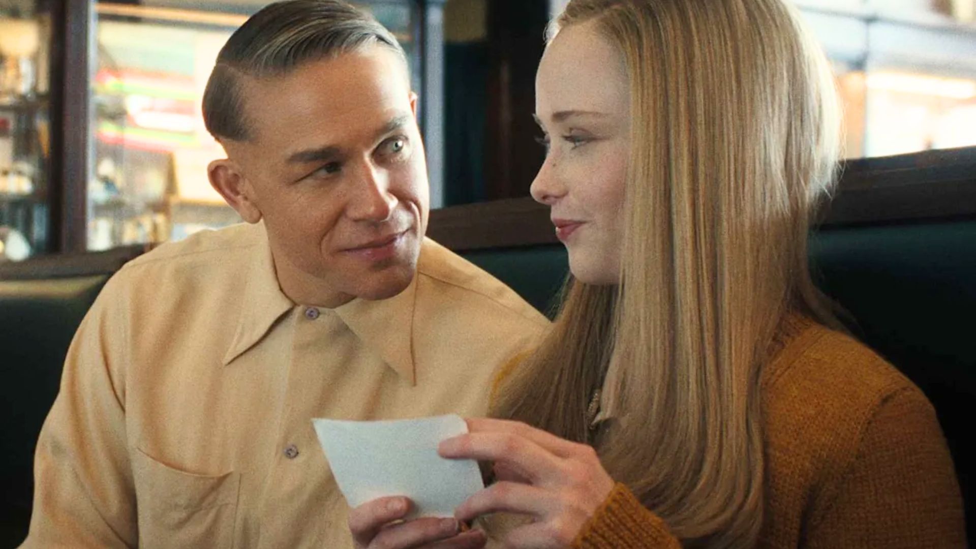 Adeline and Ed Gein&#039;s relationship shown in Monster: The Ed Gein Story, which is not true | Image via Netflix