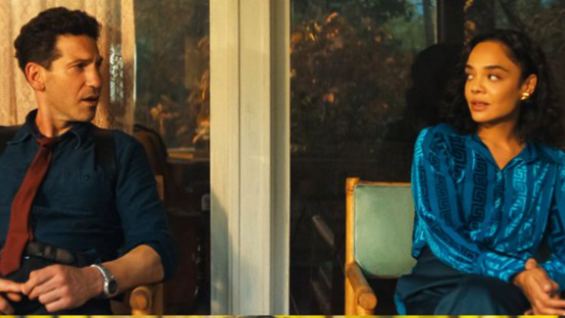 John Bernthal and Tessa Thompson in His &amp; Hers (Screeshot from a post on X/@Netflix)