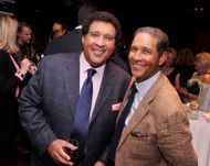 Greg and Bryant Gumbel at the UNICHEF Book Party Hosted by HSN Cares for Author Hilary Gumbel at The Lamb's Club - Source: Getty