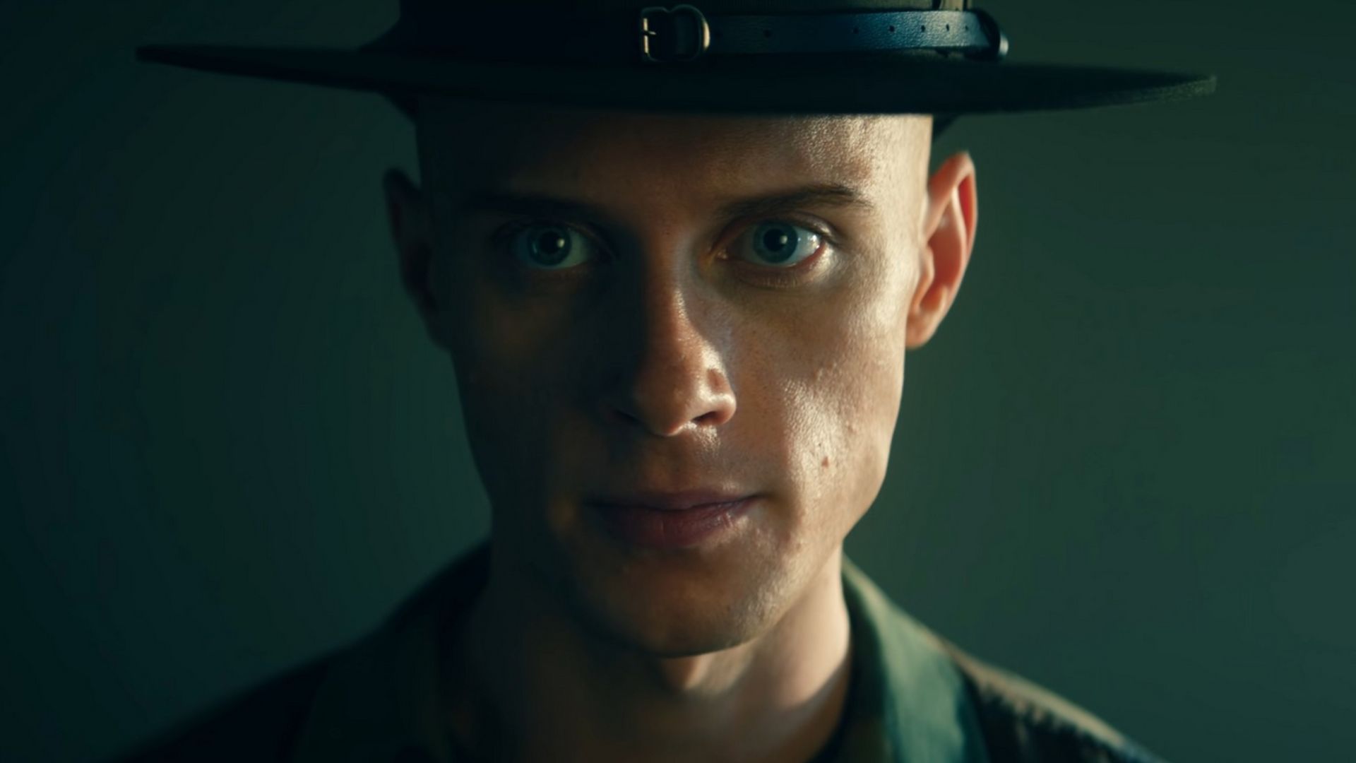 A still of Max Parker as Sergeant Liam Robert Sullivan on Boots. (Image Via: Netflix)