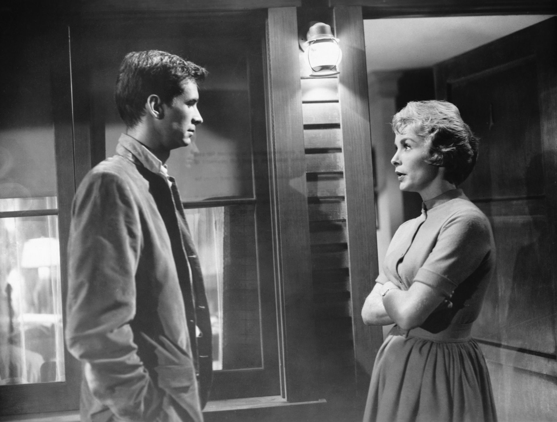 Anthony Perkins and Janet Leigh in Hitchcock&#039;s Psycho - Source: Getty