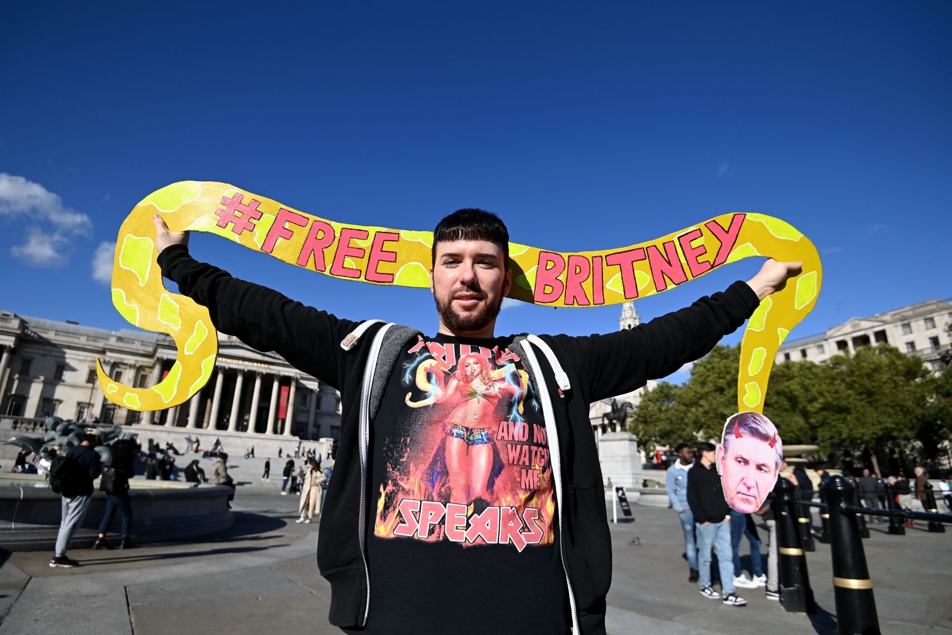 #FreeBritney rally in London in 2021. Kevin Federline has understated the &#039;harm&#039; that the end of Britney Spears&#039; conservatorship might have caused her. (Image via Getty)