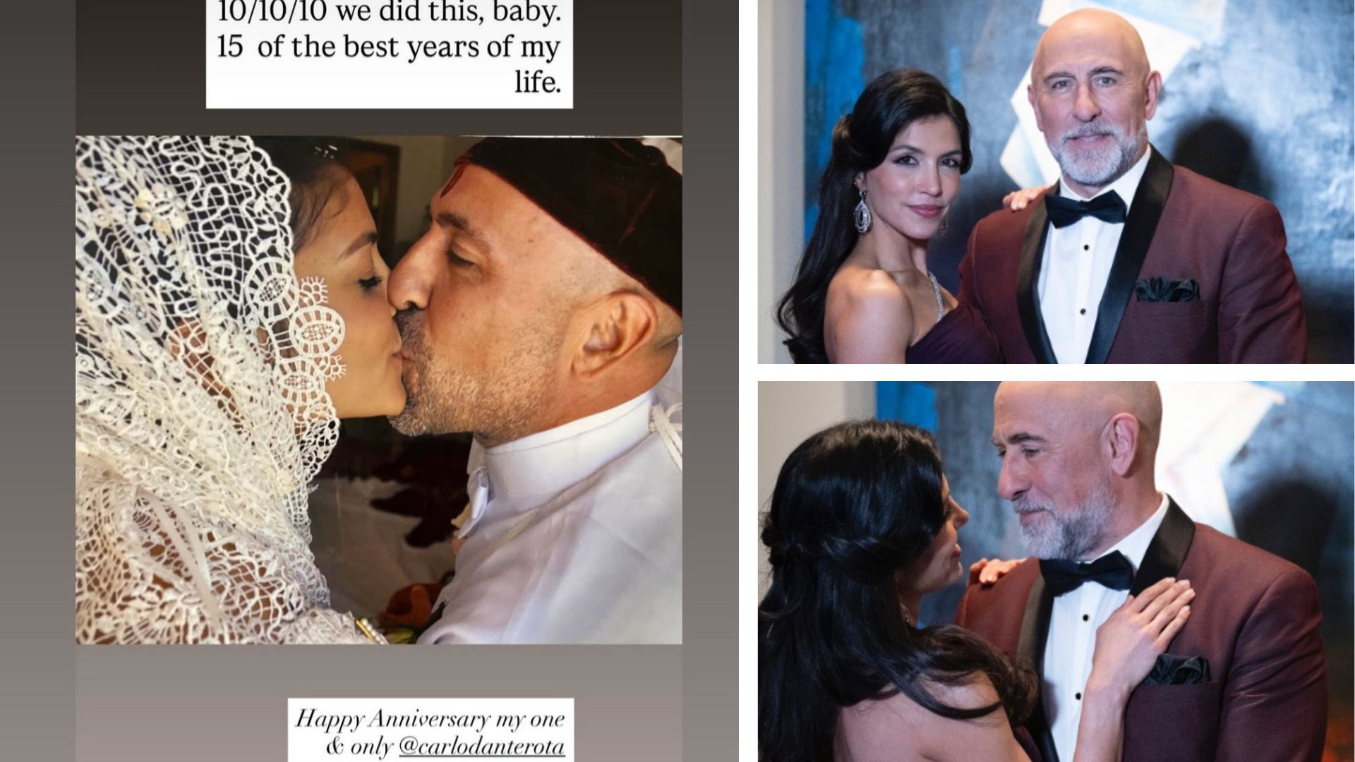 Carlo Rota and Nazneen Contractor were married in 2010, and (right) celebrated their anniversary at the Nurses&#039; Ball | Images: Instagram