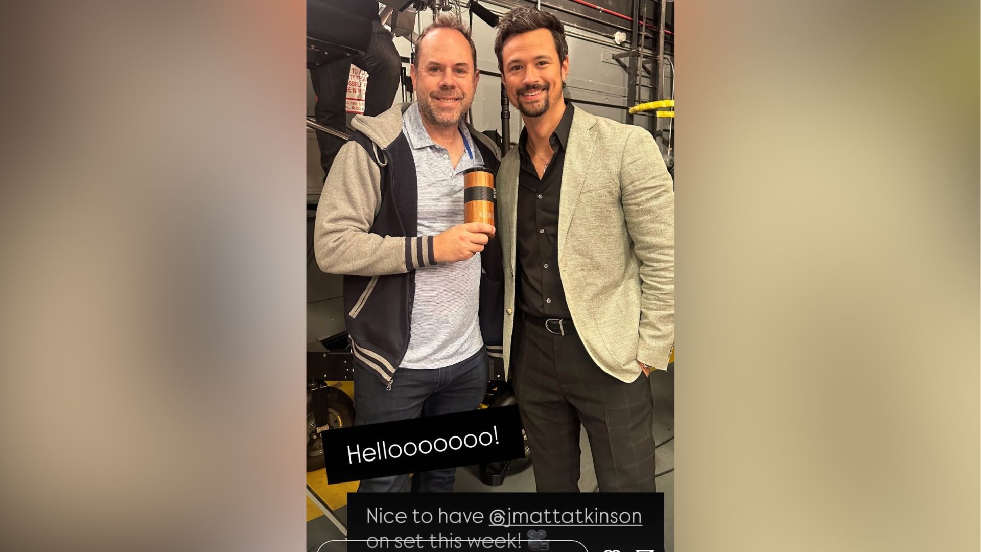 Matthew Atkinson was back at The Bold and the Beautiful studio | Image: Casey Kasprzyk/Instagram