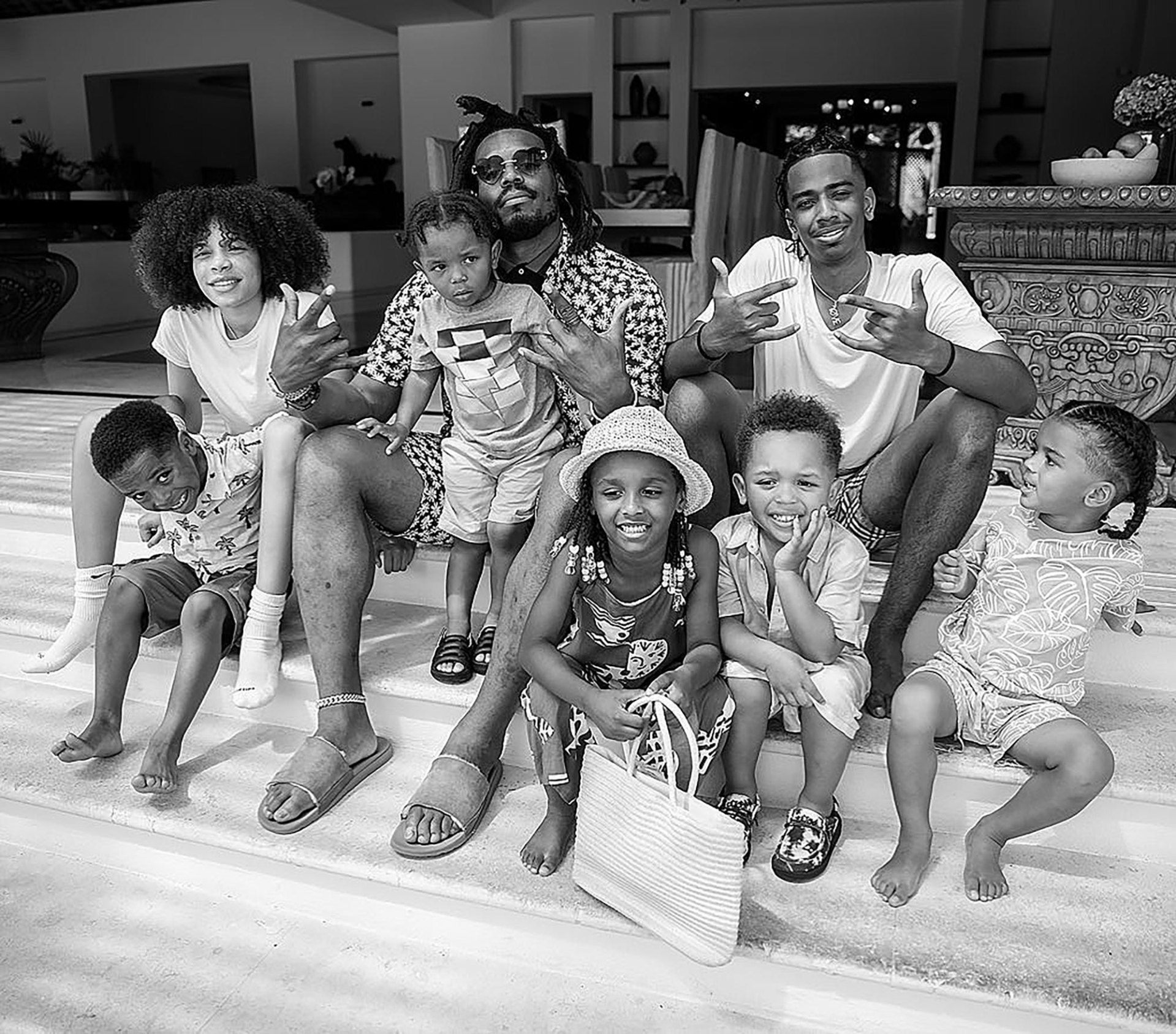Cam Newton with his children in 2022. His children with Jasmin Brown are missing in the picture (Image via Instagram/cam)