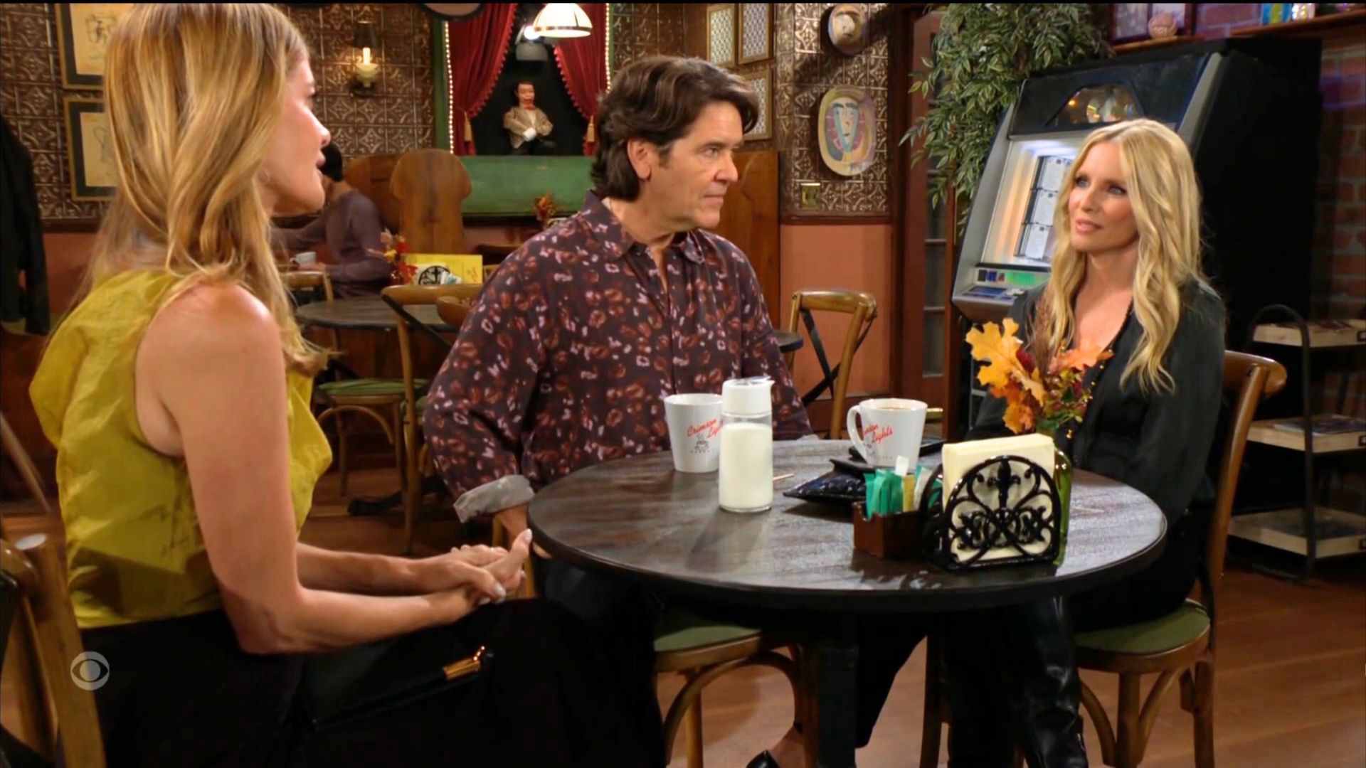 Phyllis (Michelle Stafford), Danny (Michael Damian), and Cricket (Lauralee Bell) on The Young and the Restless | Image: CBS