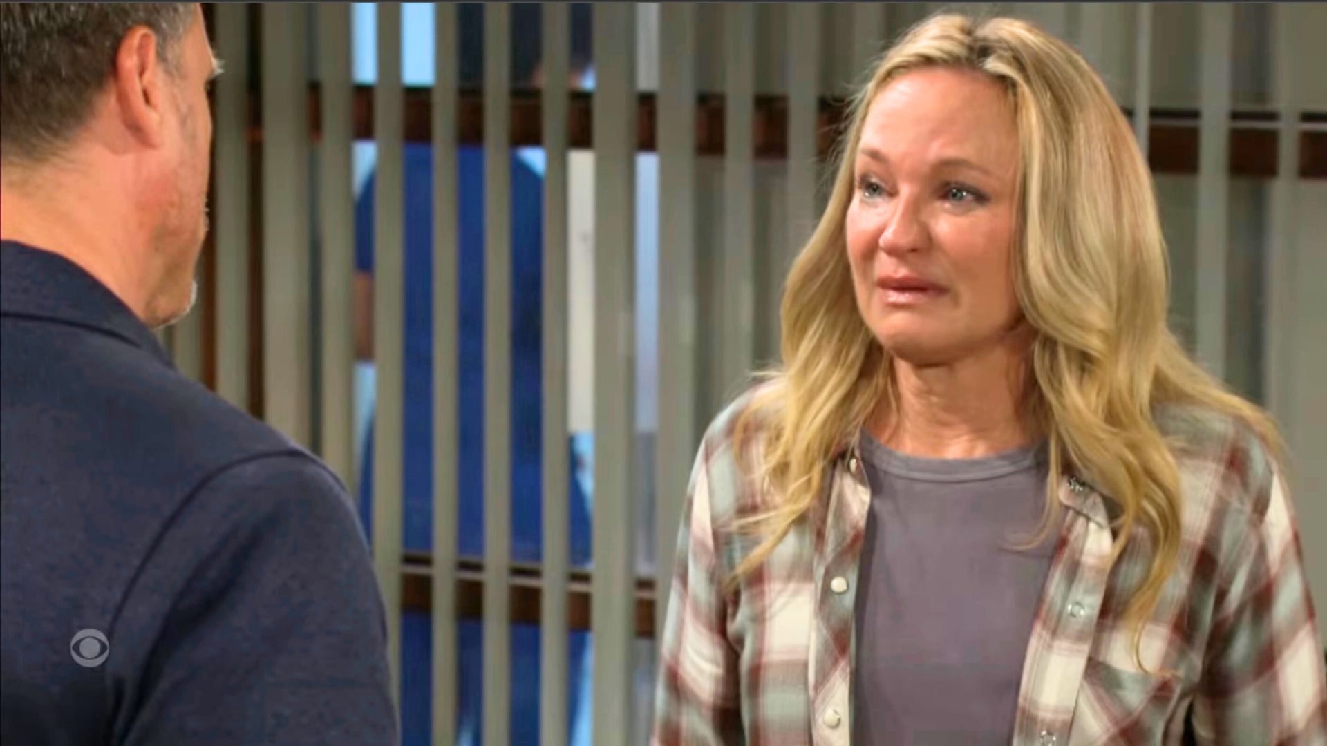 Sharon cries to Nick on The Young and the Restless | Image: CBS
