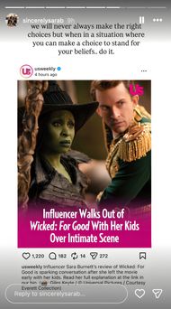 Sara Burnett doubled down on her decision on her Instagram story (Image via Instagram/@sincerelysarab)