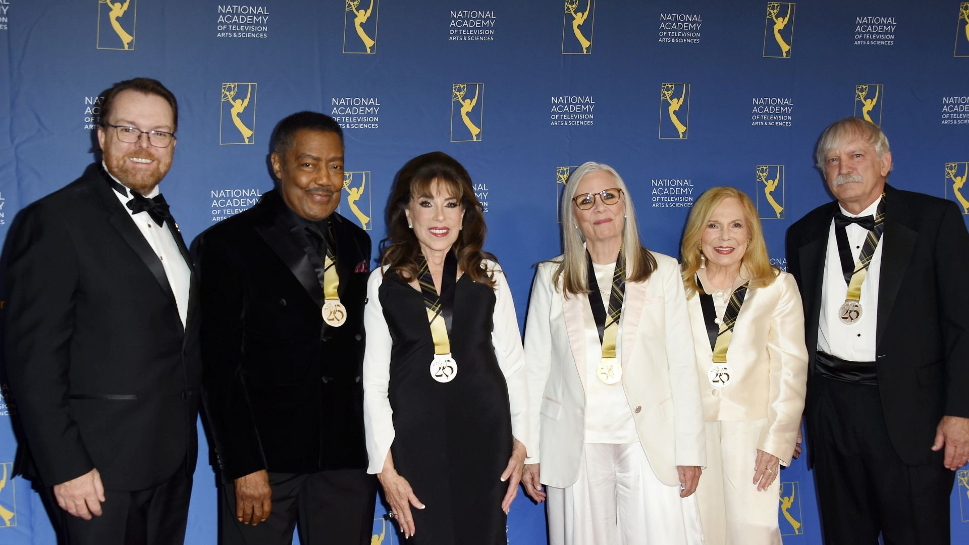 Adam Sharp (President/CEO, NATAS), James Reynolds (Abe, Days of our Lives), Kate Linder (Esther, The Young and the Restless), Jane Elliot (Tracy, General Hospital), Judy Blye Wilson (casting director, Y&amp;R/All My Children), and Greg Barna  | Image: JPI