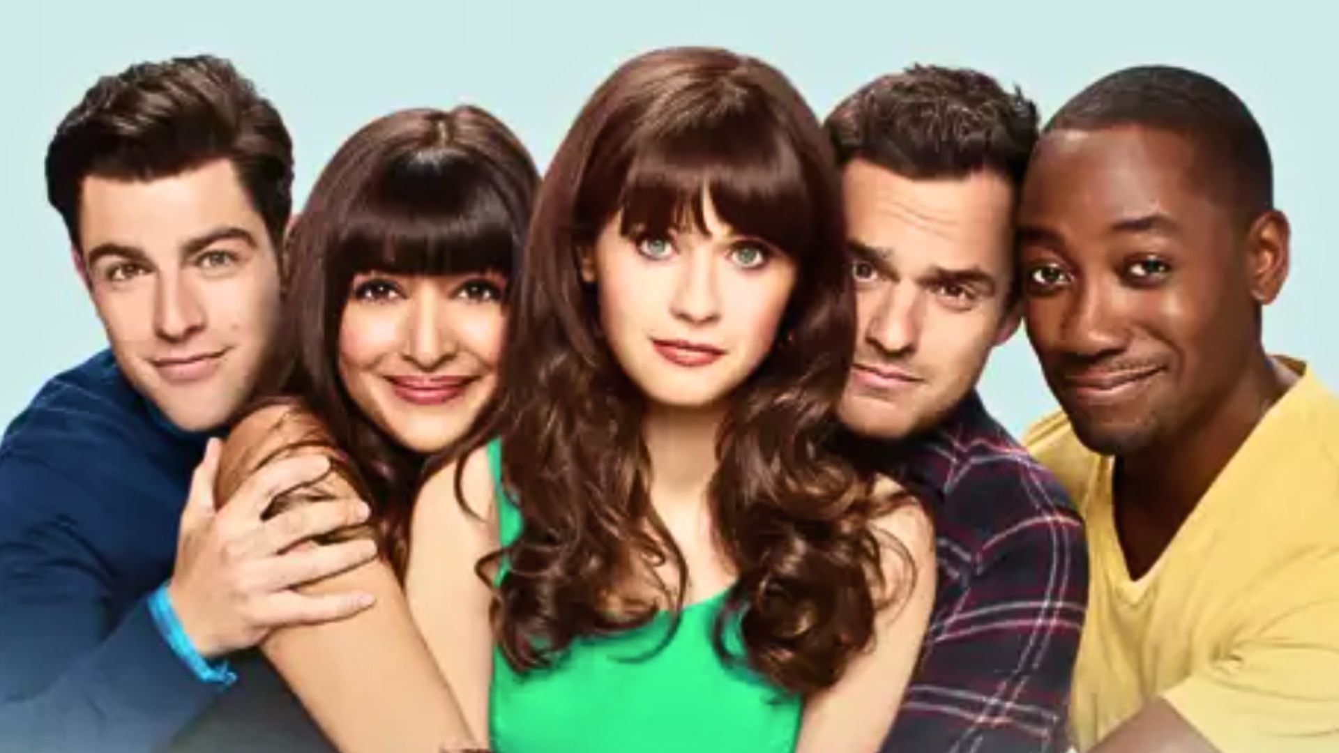 Cast of New Girl smiling together in a promotional photo (Image via Hulu)