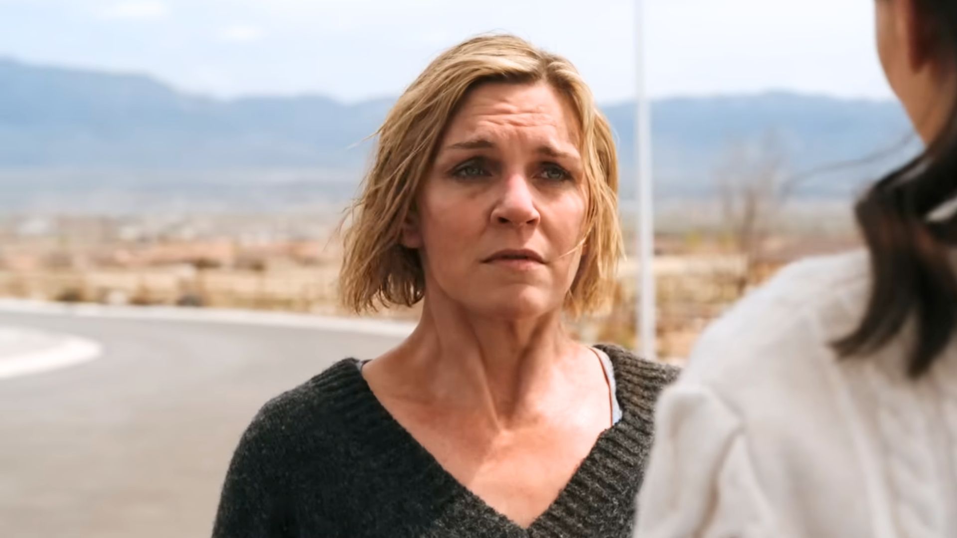 Rhea Seehorn in Pluribus | Image via YouTube/Apple TV