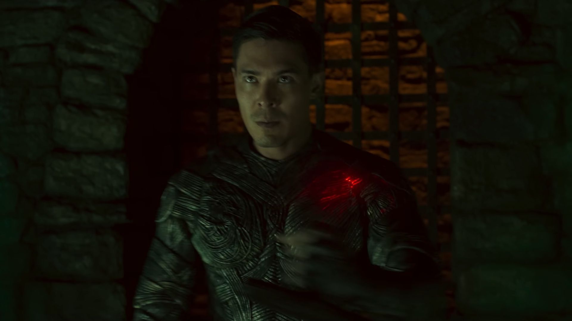 Cole Young wearing his armor what appears to be during a fight in a dungeon