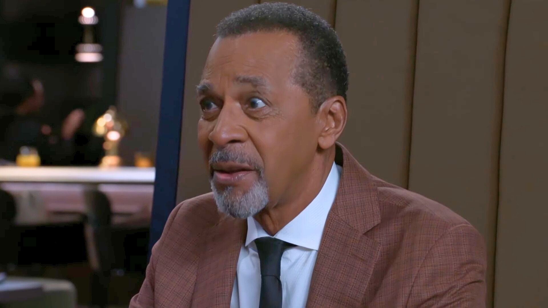 Beyond the Gates: Vernon tell Sharon that this cannot get back to Anita | Image: CBS
