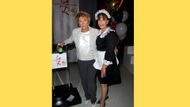 Jeanne Cooper (Katherine) and Kate Linder (Esther) on the set of The Young and the Restless | Image: JPI