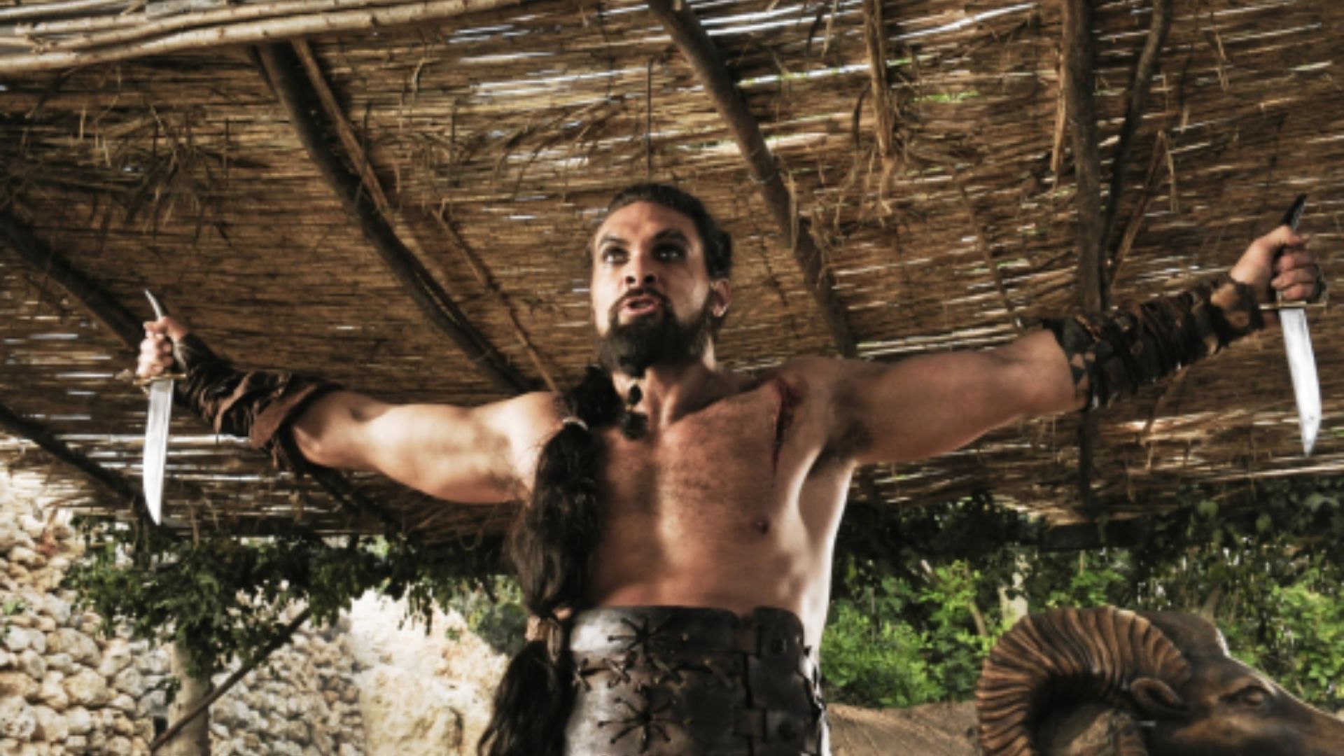 Jason Momoa slays the audition to play Khal Drogo on Game of Thrones | Image via HBO
