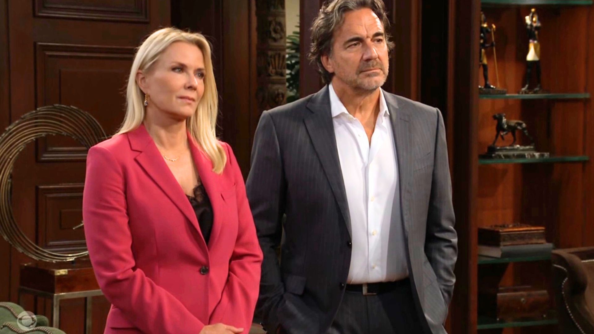 Katherine Kelly Lang and Thorsten Kaye as Brooke and Ridge on The Bold and the Beautiful | Image: CBS