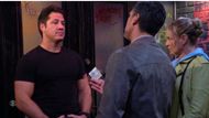 A muscular bouncer tried to keep Nick and Sharon out of The Shadow Room on The Young and the Restless | Image: CBS