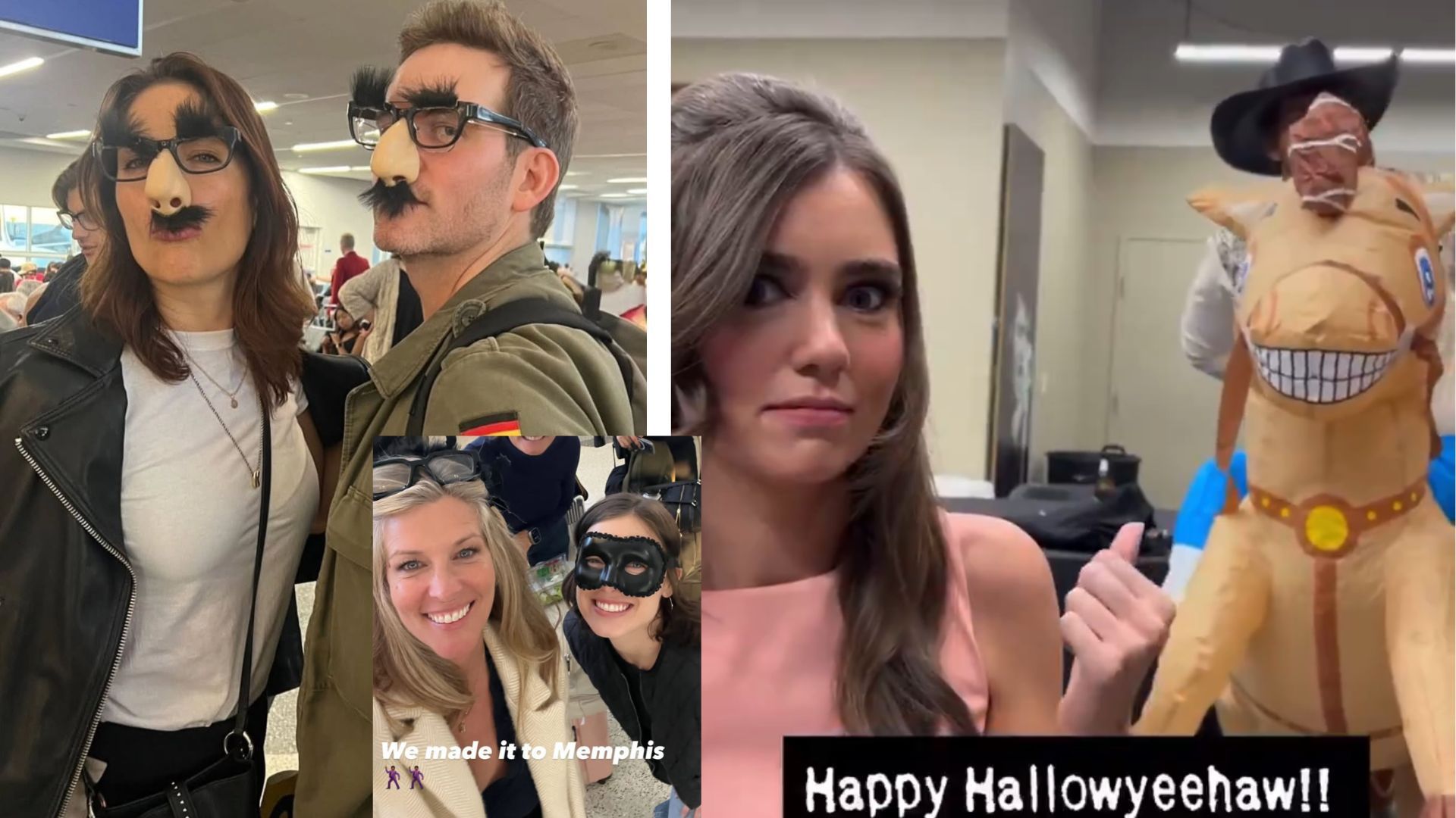 Having Halloween fun in Memphis were Kelly Thiebaud, Van Hansis, Carly Wright, Katelyn MacMullen, Braedyn Bruner and Josh Kelly | Images: Instagram/Giovanni Mazza