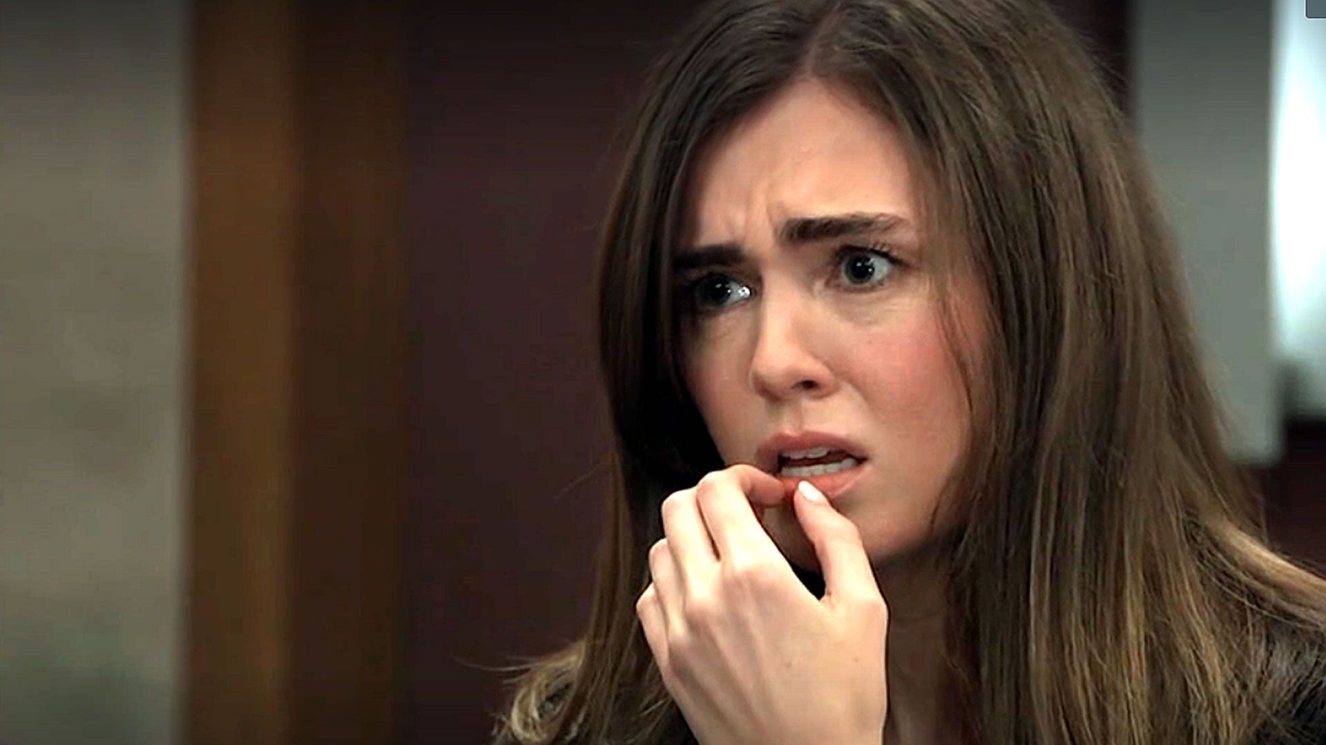 General Hospital&#039;s Emma looking worried. | Image Source: ABC