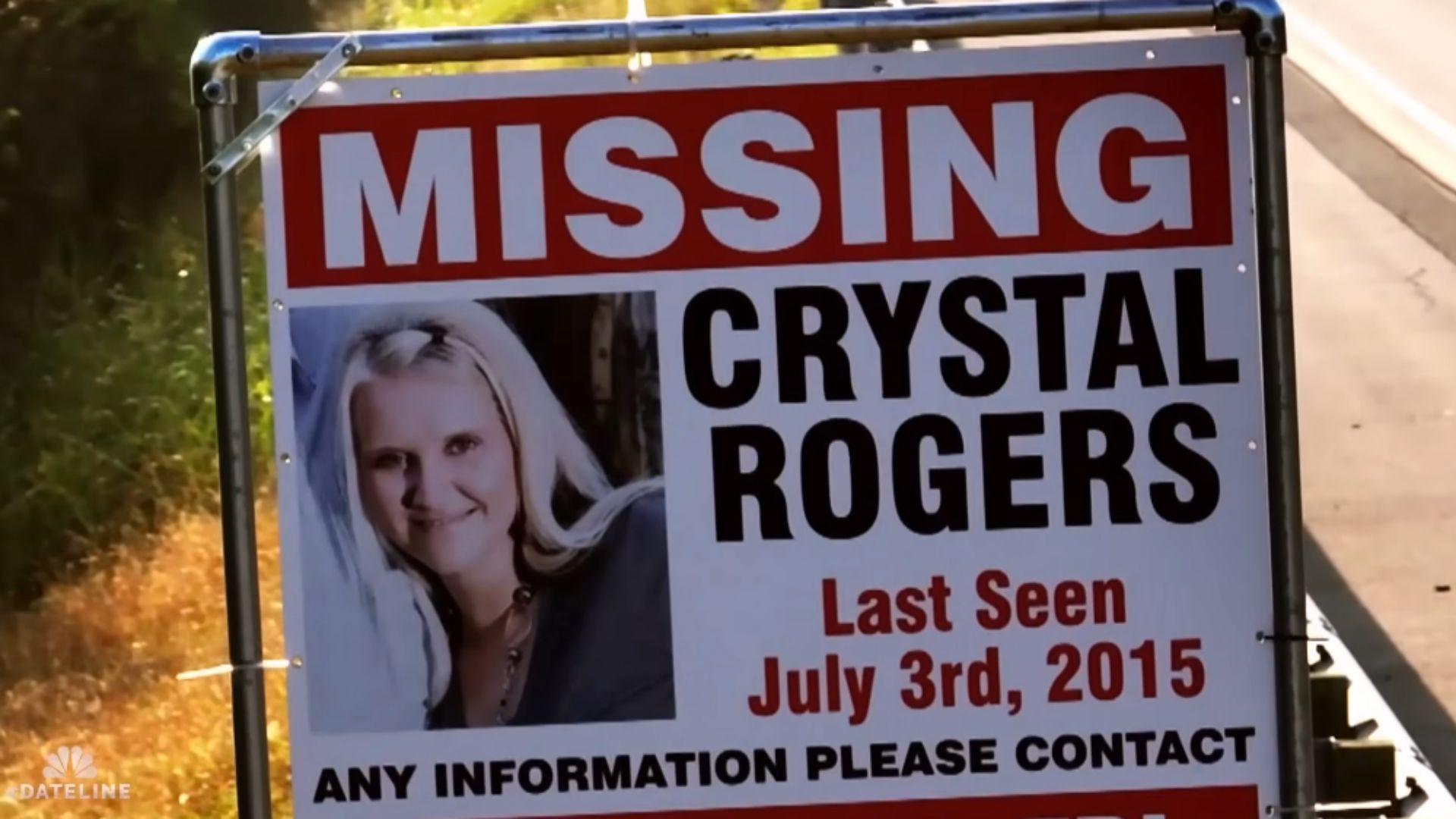 A Crystal Rogers missing poster. (Image Via: Dateline, NBC. YouTube)