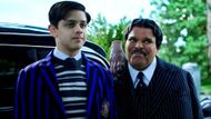 Pugsley Addams with his father (Image via Netflix)