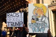 Anti-Trump Protestors Rally Outside Jimmy Kimmel Show - Source: Getty