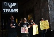 Anti-Trump Protestors Rally Outside Jimmy Kimmel Show - Source: Getty