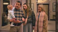 Alanah Bloor (Middle) with Rowan Atkinson in Man vs. Baby | Image via Netflix