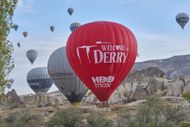 Pennywise floats above Cappadocia in "IT: Welcome To Derry" Hot Air Balloon - Source: Getty